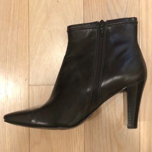 Anne Klein Black Leather Ankle Bootie